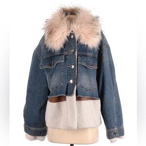 Pinko Faux Fur Denim Jacket